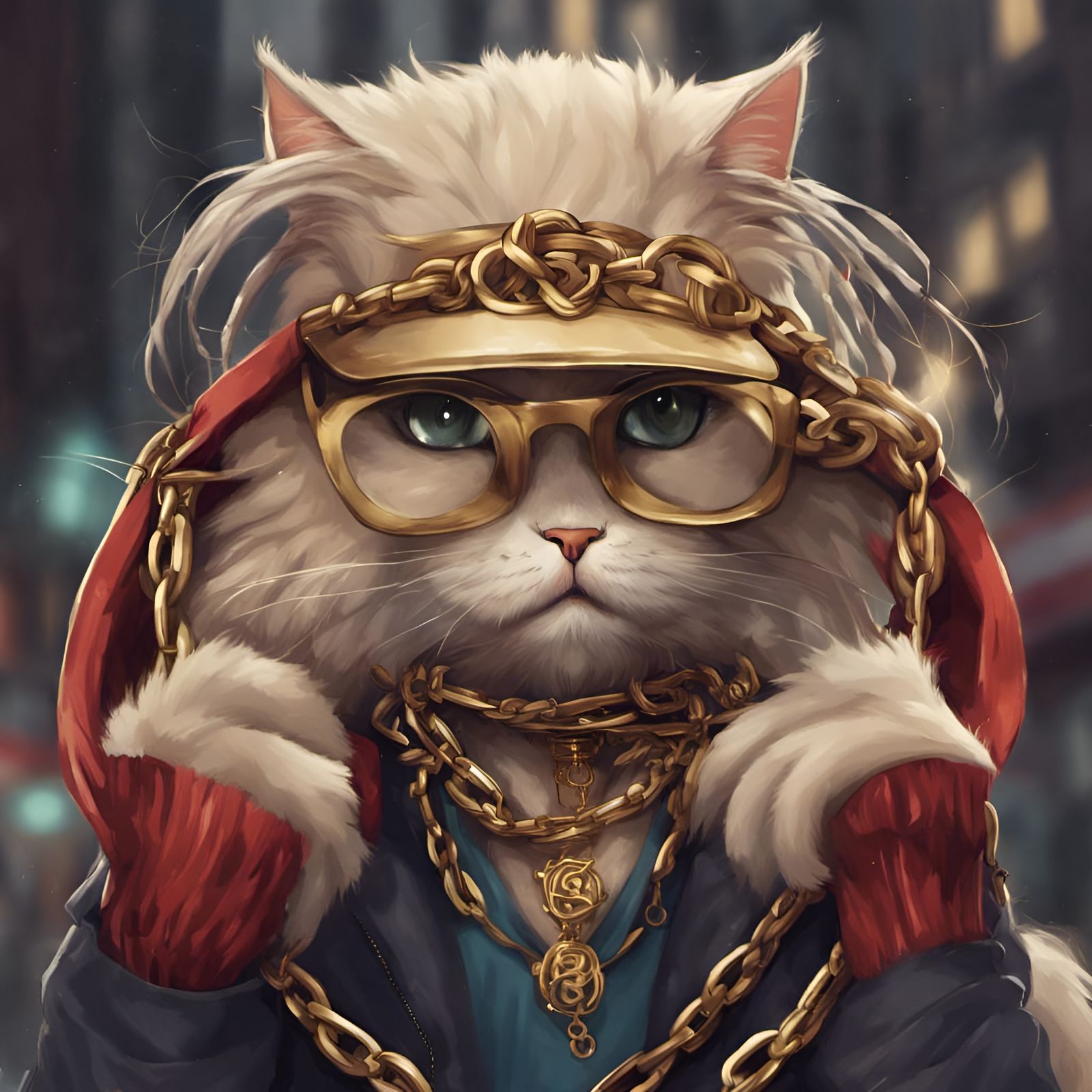 Hip-Hop Cat Rapper in NYC Graffiti Art