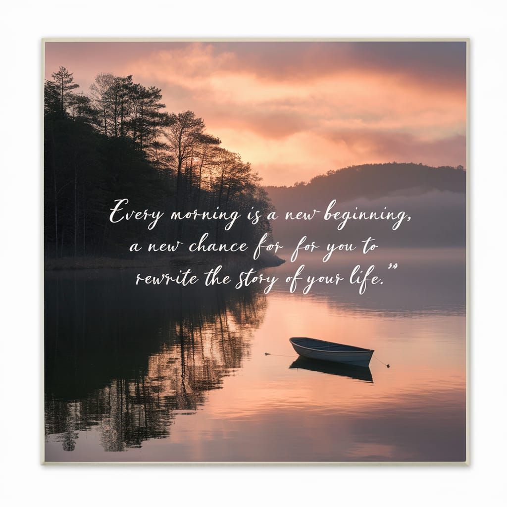 Serene Lake Sunrise Reflecting Golden Light