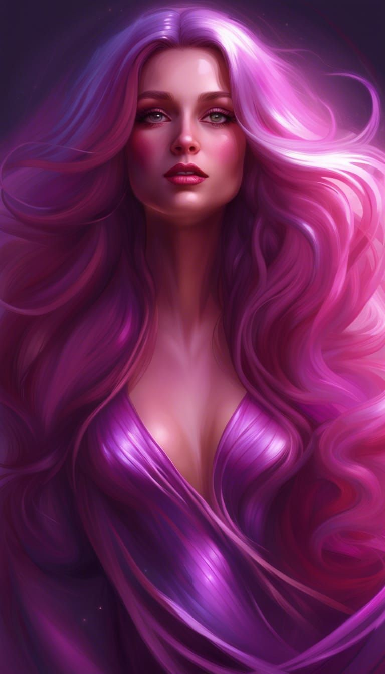 Glowing Witch Portrait in Digital Art Style