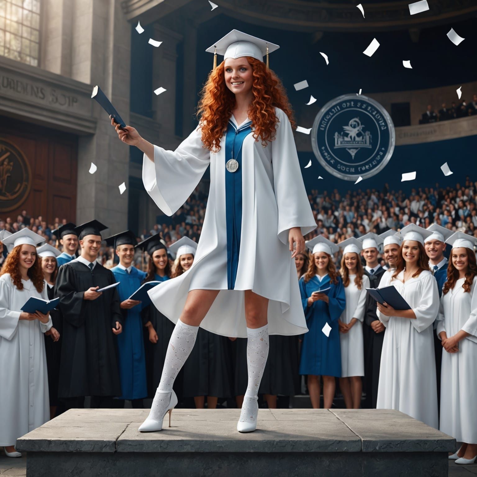 High School Graduate Receives Diploma in Matte Painting