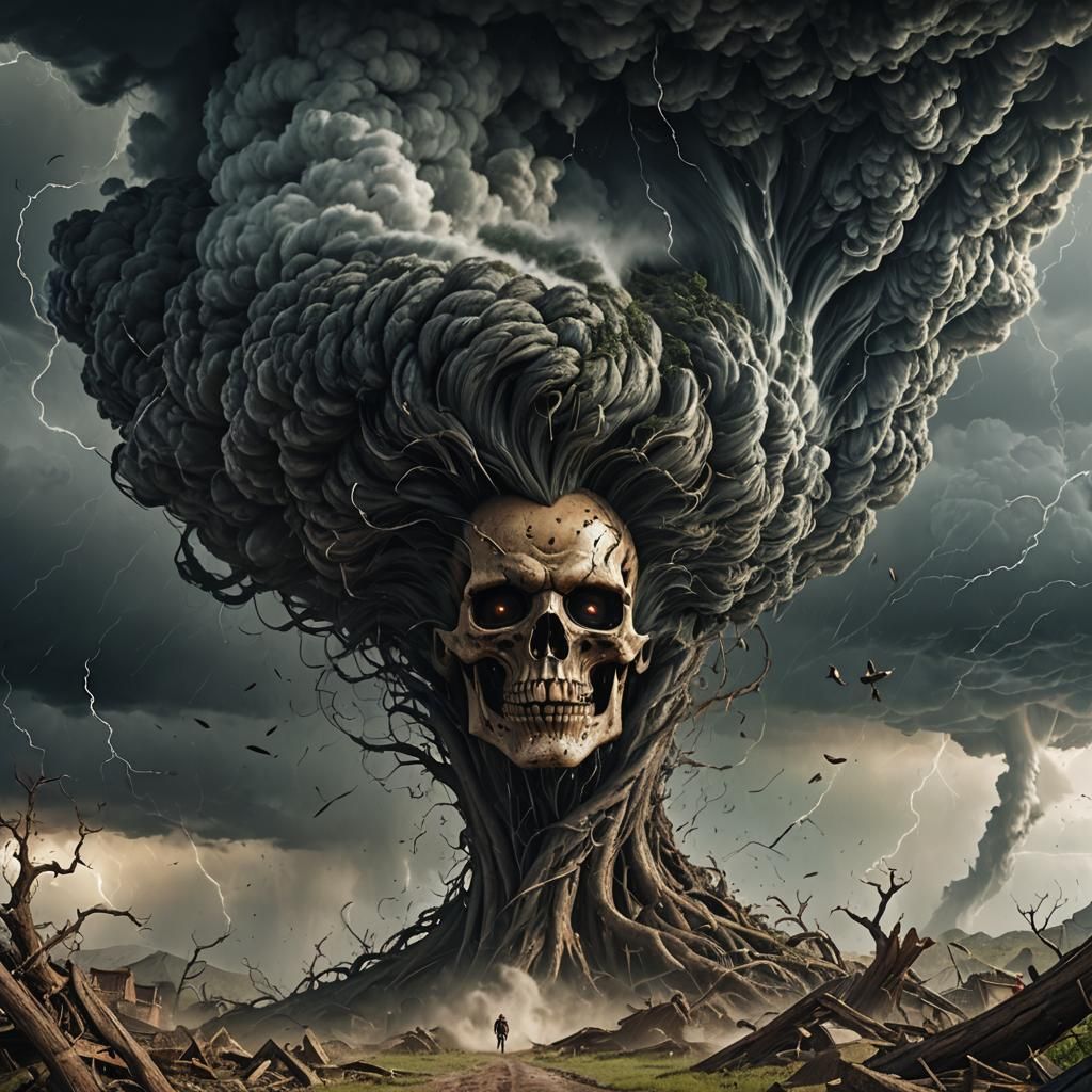 Chucky's Head in a Fantastical Tornado