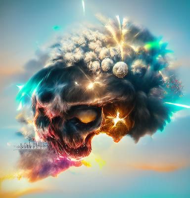 Geometric Skull with Quantum Glow