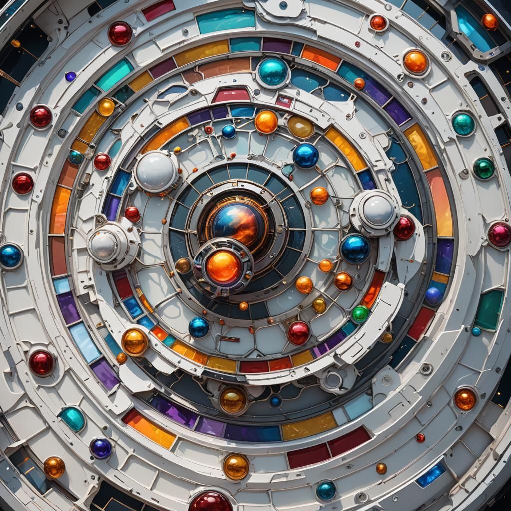 Stained Glass Solar System: Sci-Fi Concept Art