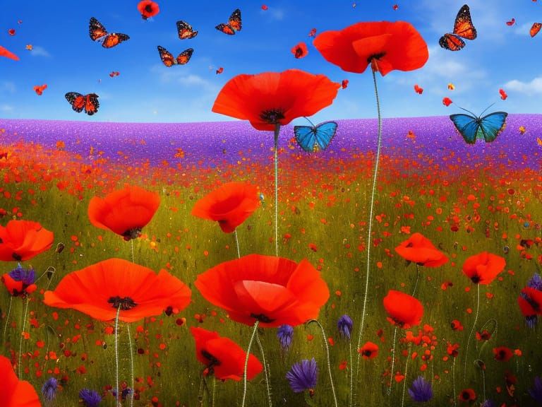 Butterfly Meadow: A Splash Art Masterpiece