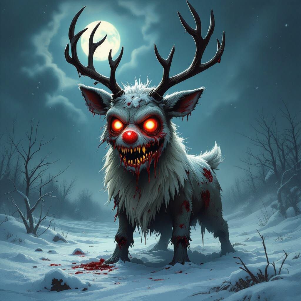 Zombie Rudolph: Gothic Horror Christmas Deer