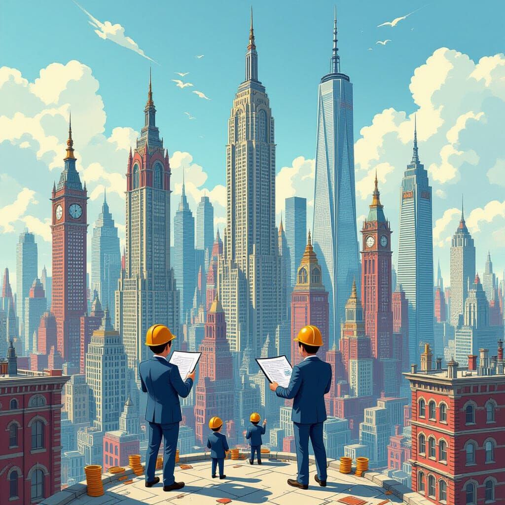 Intricate Cityscape Constructed by Tiny Figures