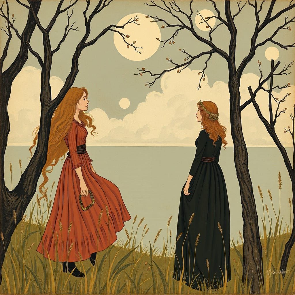 Whimsical Watercolor Illustration of Enchanted Forest Creatu...