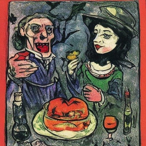 Vintage-Style Vampire Love Potions in Whimsical Labels