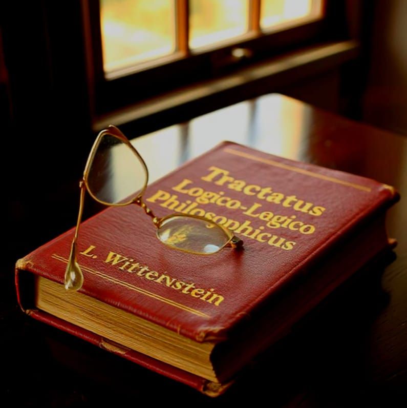 Vintage Wittgenstein Book and Reading Glasses