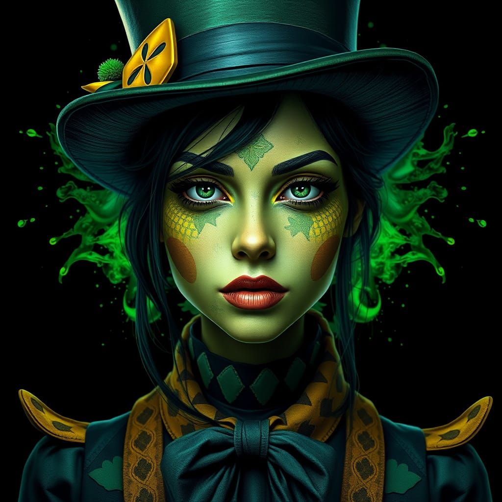 Surreal Leprechaun Portrait in Dark Fantasy Style