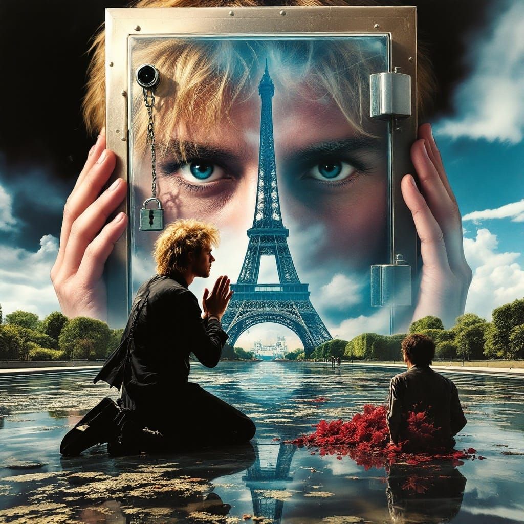 Mysterious Eiffel Tower Dreamscape with Duran Duran Icon
