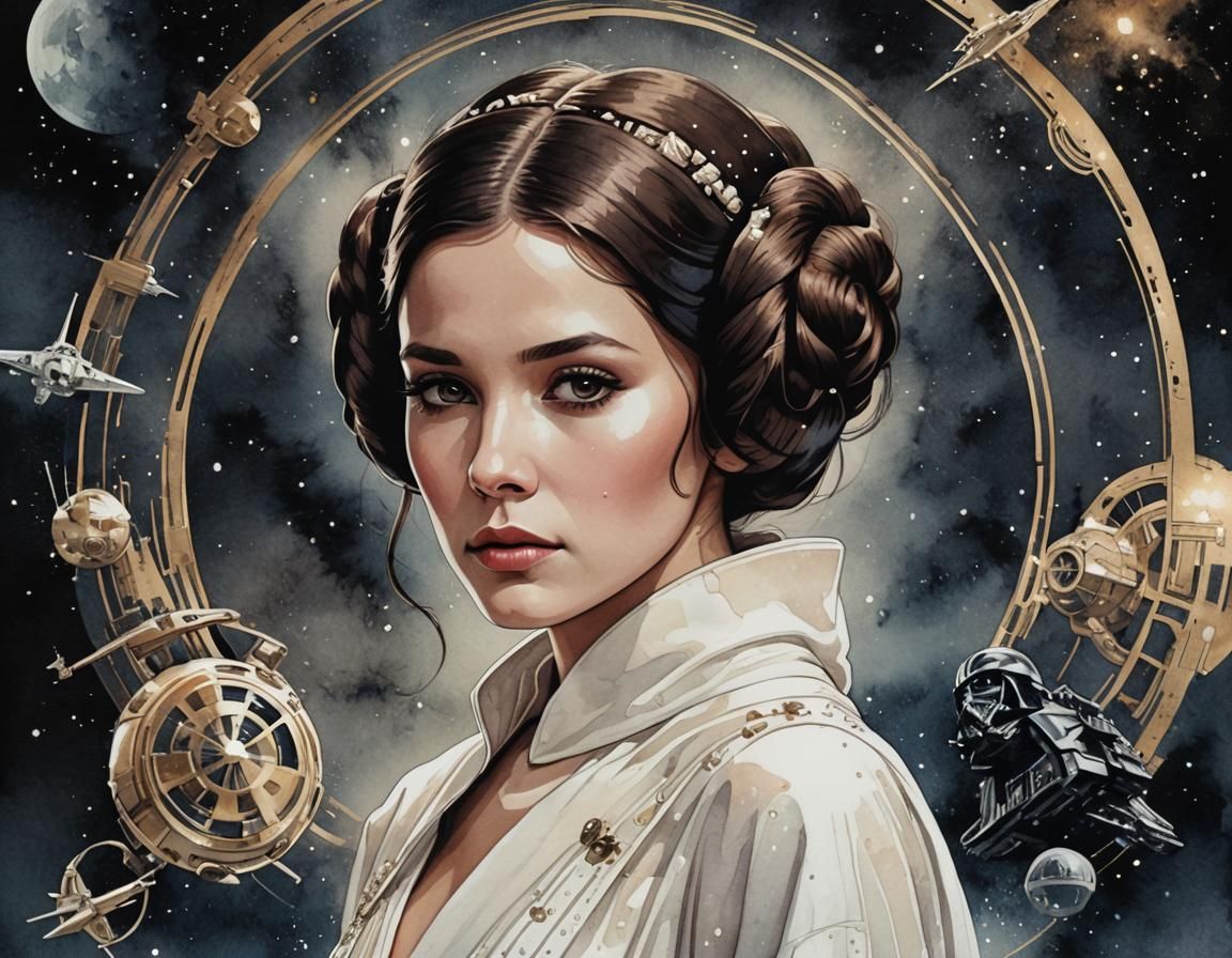 Princess Leia Star Wars Poster in Retro Style