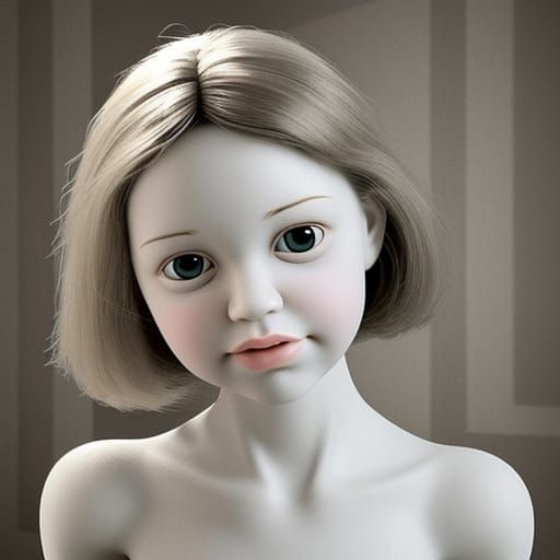 Distorted 3D Render of a Cartoonish Child