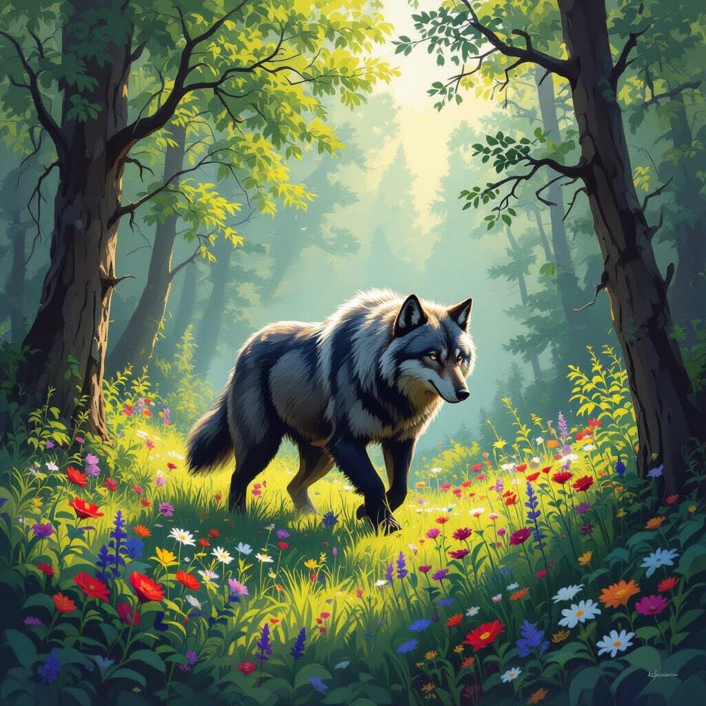 Majestic Animal Roaming Free in Lush Forest