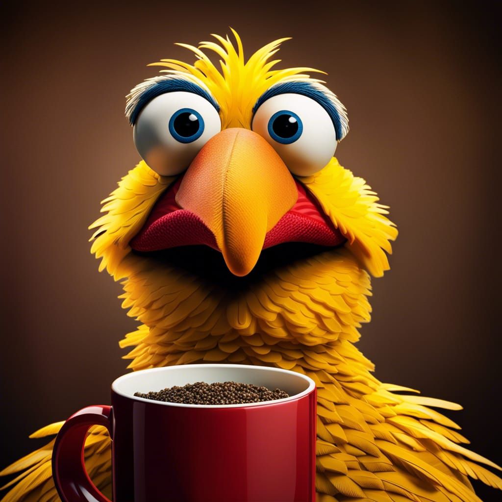 Big Bird Mugshot: Hyperrealistic Sesame Street Portrait