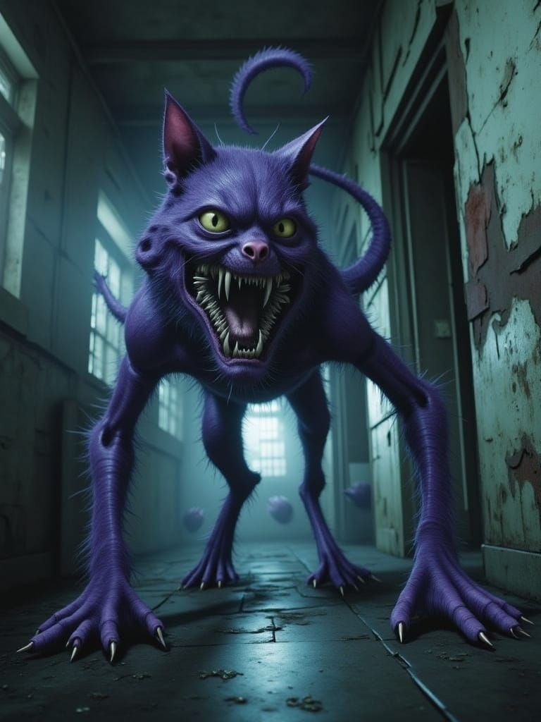 Menacing Purple Undead Creature in Dark Fantasy Style