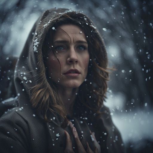 Winter Landscape with Snow-Covered Pine Trees
