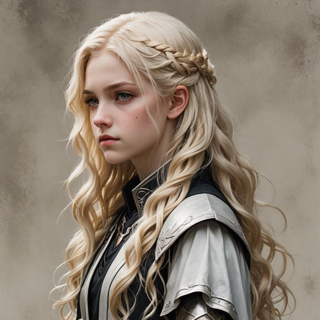 Thirteen Year Old Girl with Blonde Hair Portrait