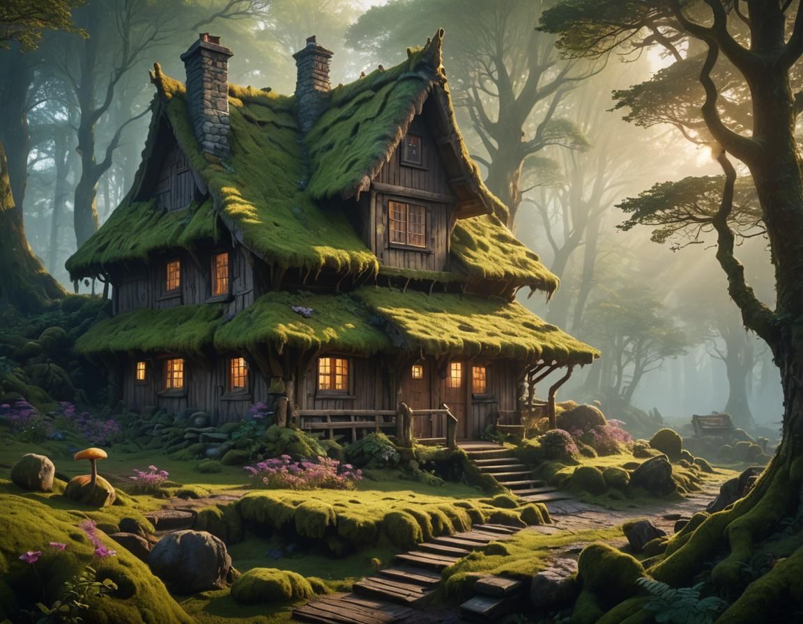Enchanting Forest Cottage in Fantasy Concept Art