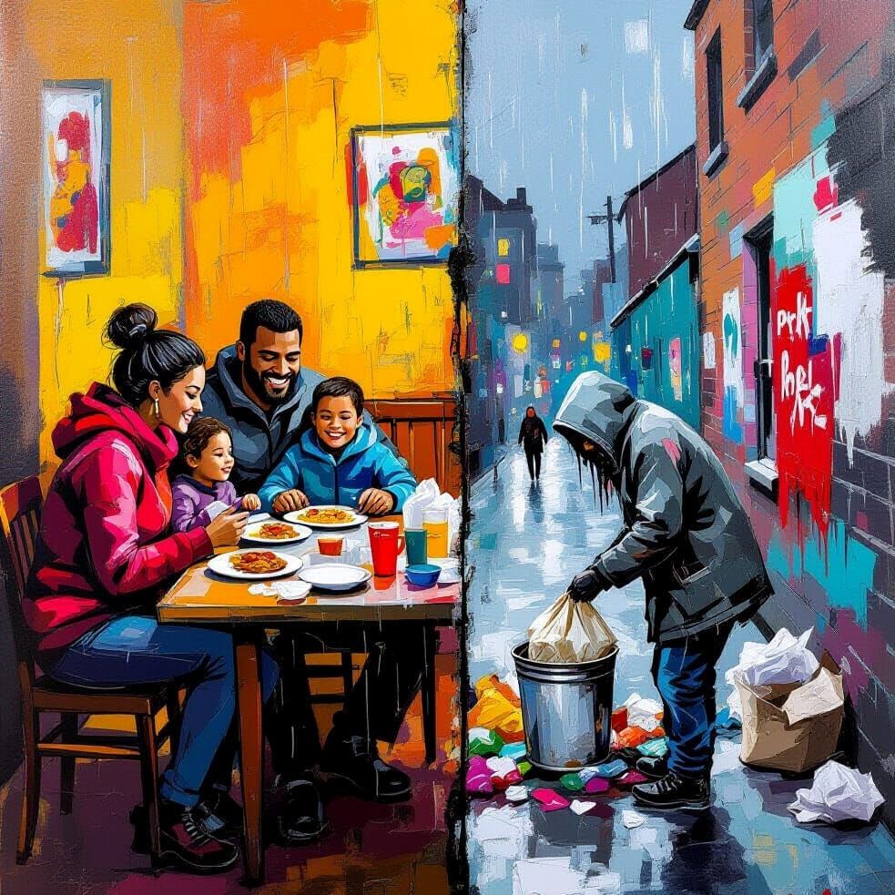 Contrasting Fortunes: A Neo-Expressionist Split Image