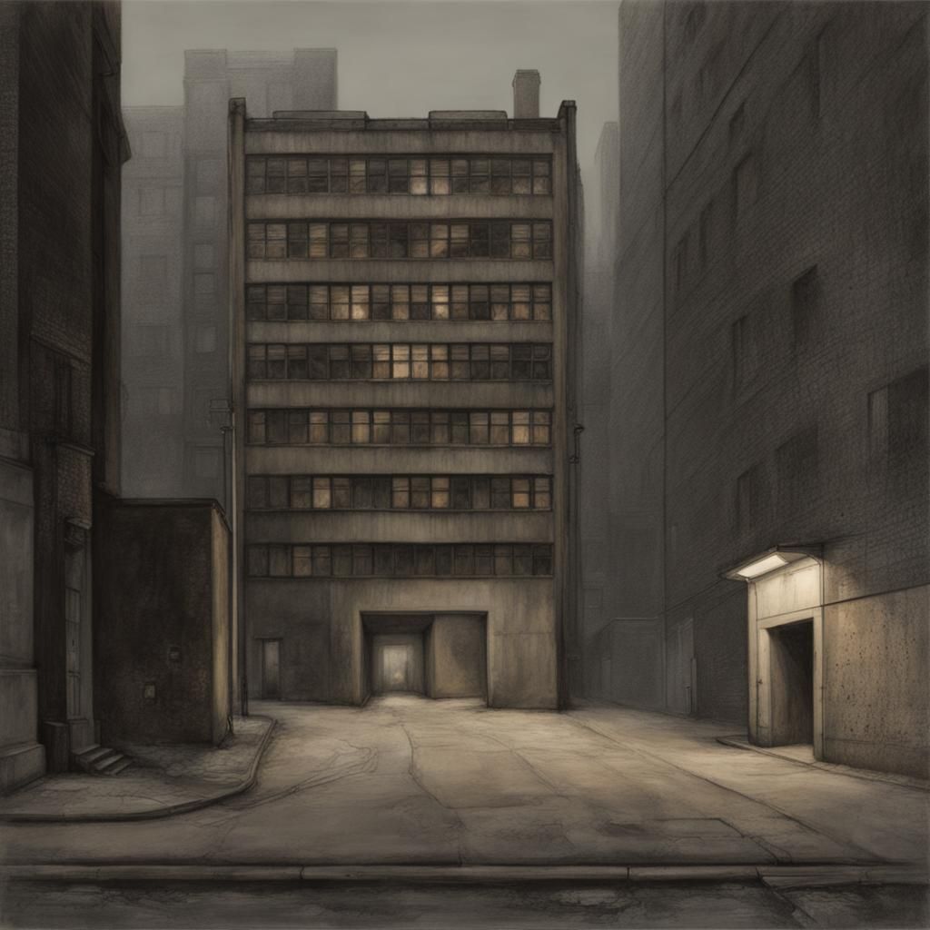 Monochromatic Brutalist Dieselpunk Artwork in Digital Art St...
