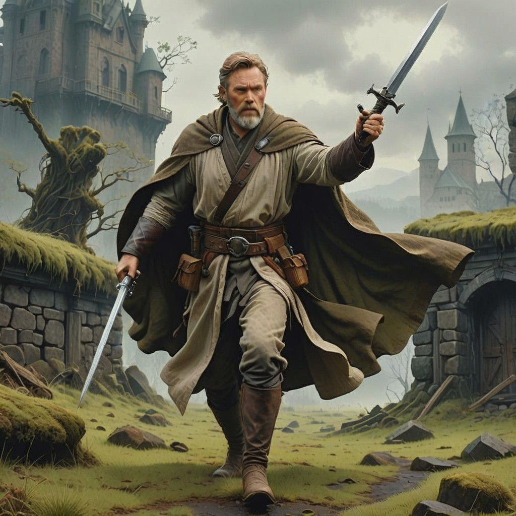 Medieval Obi-Wan Kenobi: A Hyperrealistic Portrait