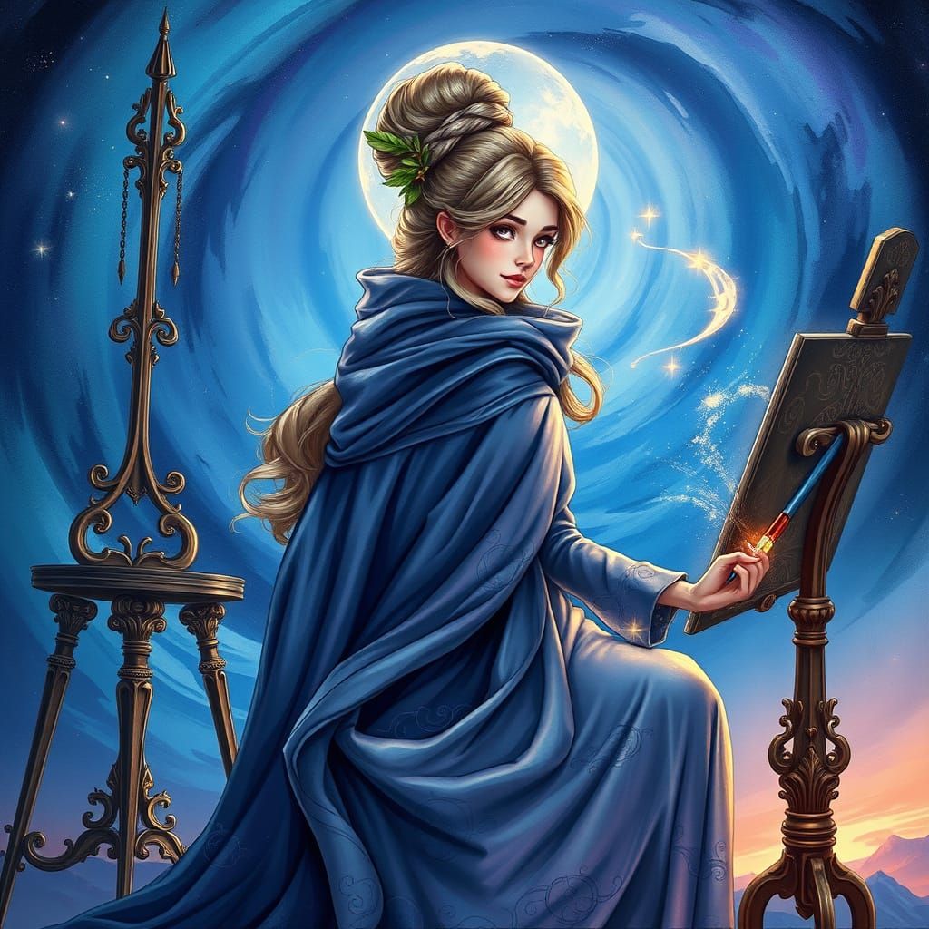 Celestial Goddess Creates Universe in Vibrant, Ethereal Styl...