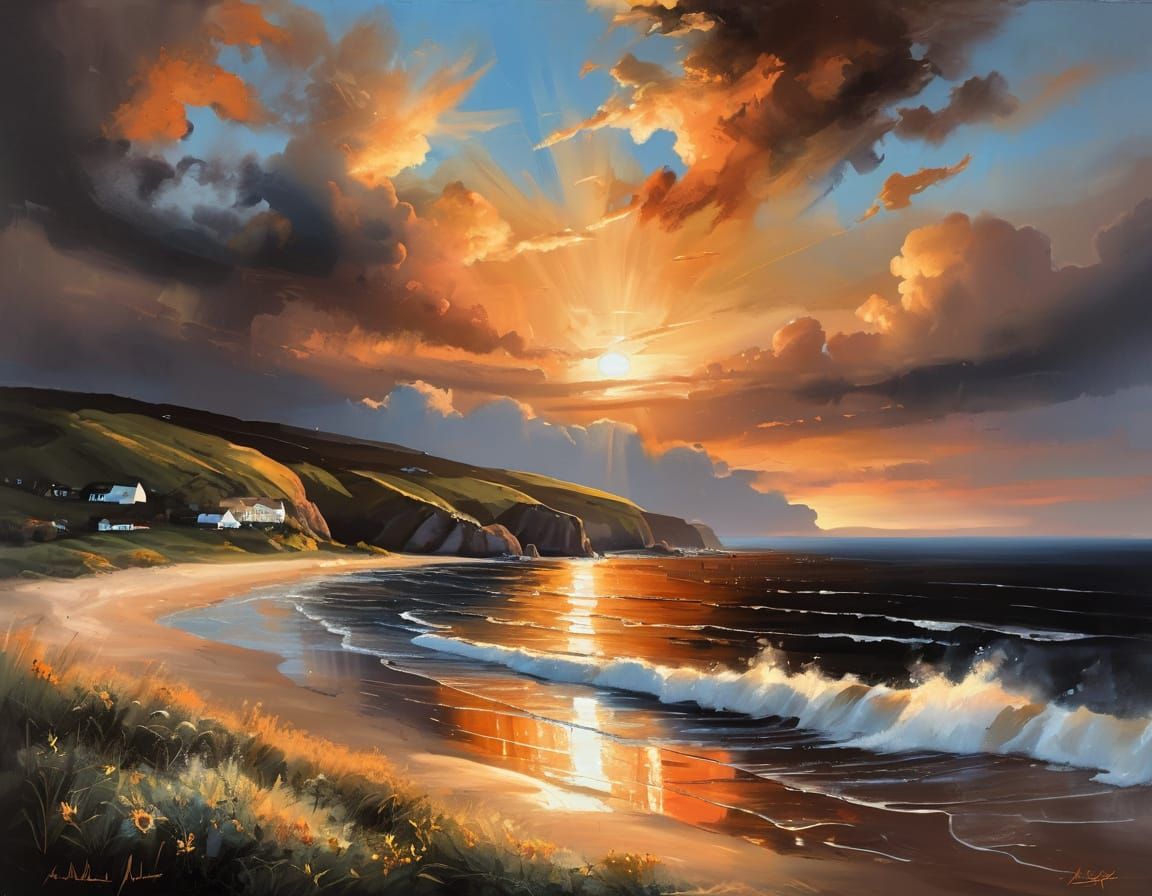 Epic Summer Sunset on the Coast in Vibrant Colors