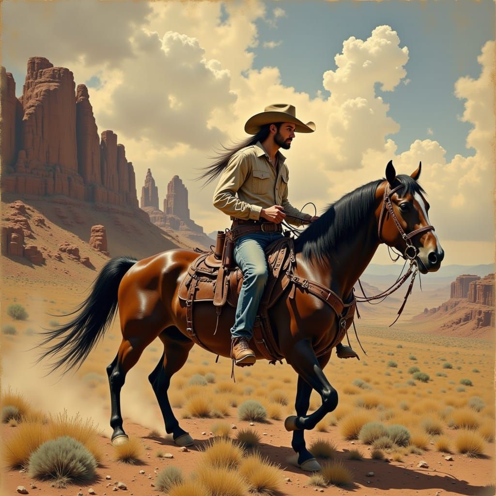 Cowboy Seeking Work on Dusty Trail