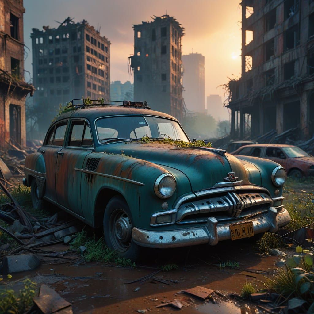 Post-Apocalyptic Cityscape: Desolation in Digital Art