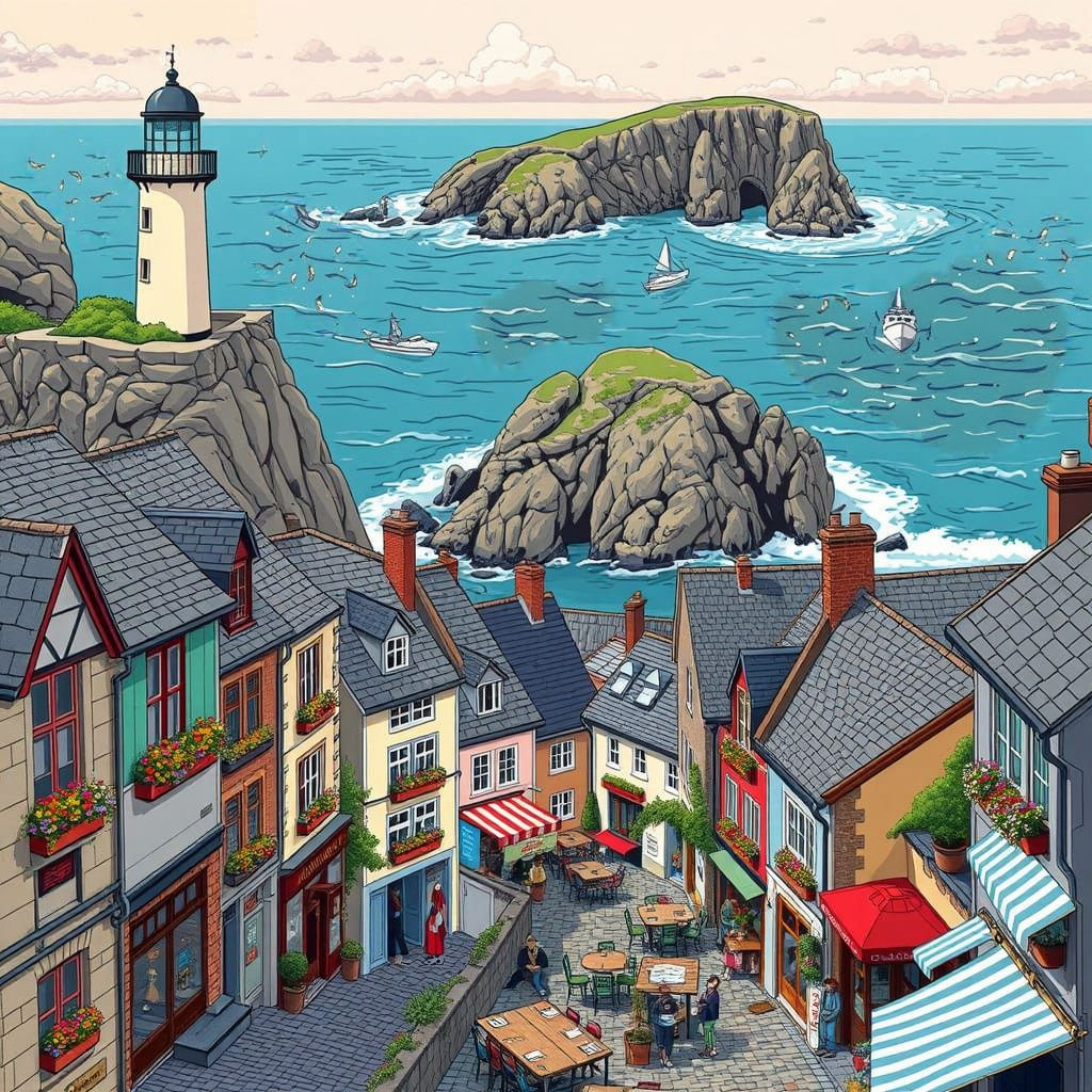 Charming Brittany Coastal Village with Panoramic Sea Views a...