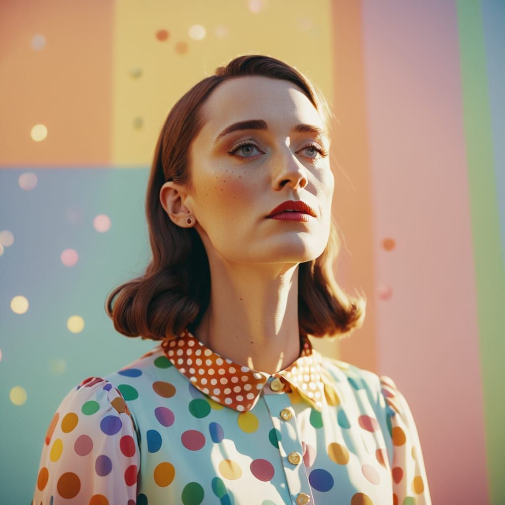 Girl in Polka Dots, Wes Anderson Film Still