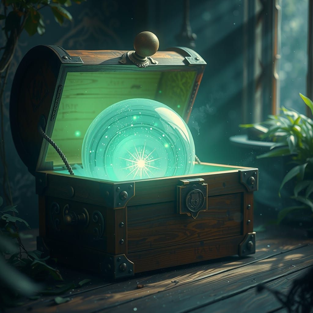 Antique Chest Unveils a Glowing Magical Globe