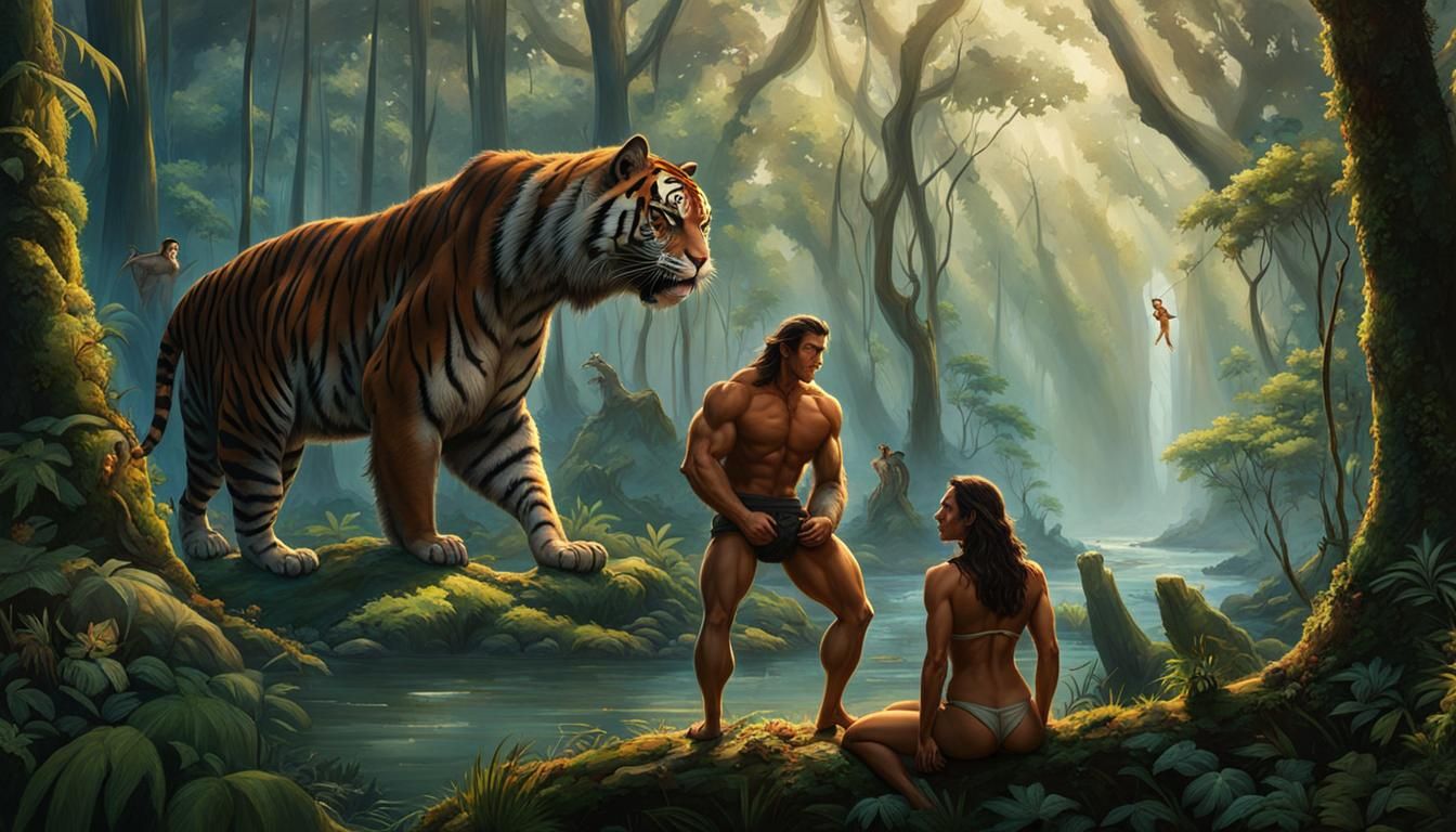 Tarzan and Jane's Amazon Adventure: Hyperrealistic Art