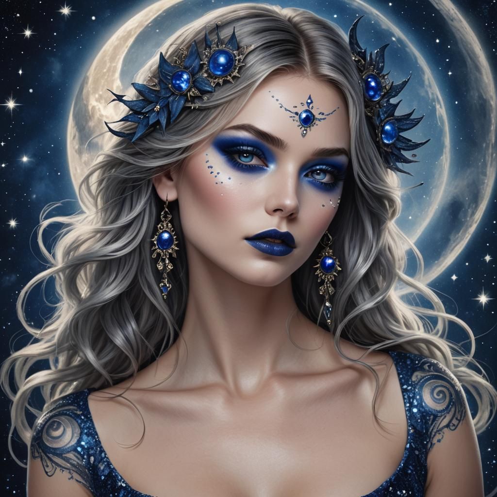 Morgan la Fey: Sapphire Enigma in Fantasy Art