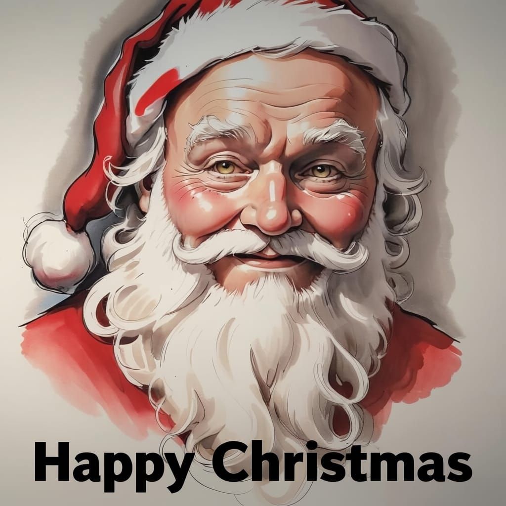 A Warm Portait of Santa Claus in Candlelight