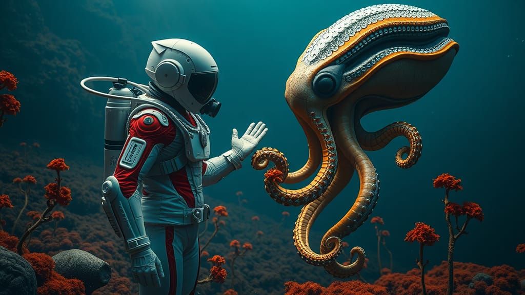 First Contact: Diver Meets Alien Cephalopod