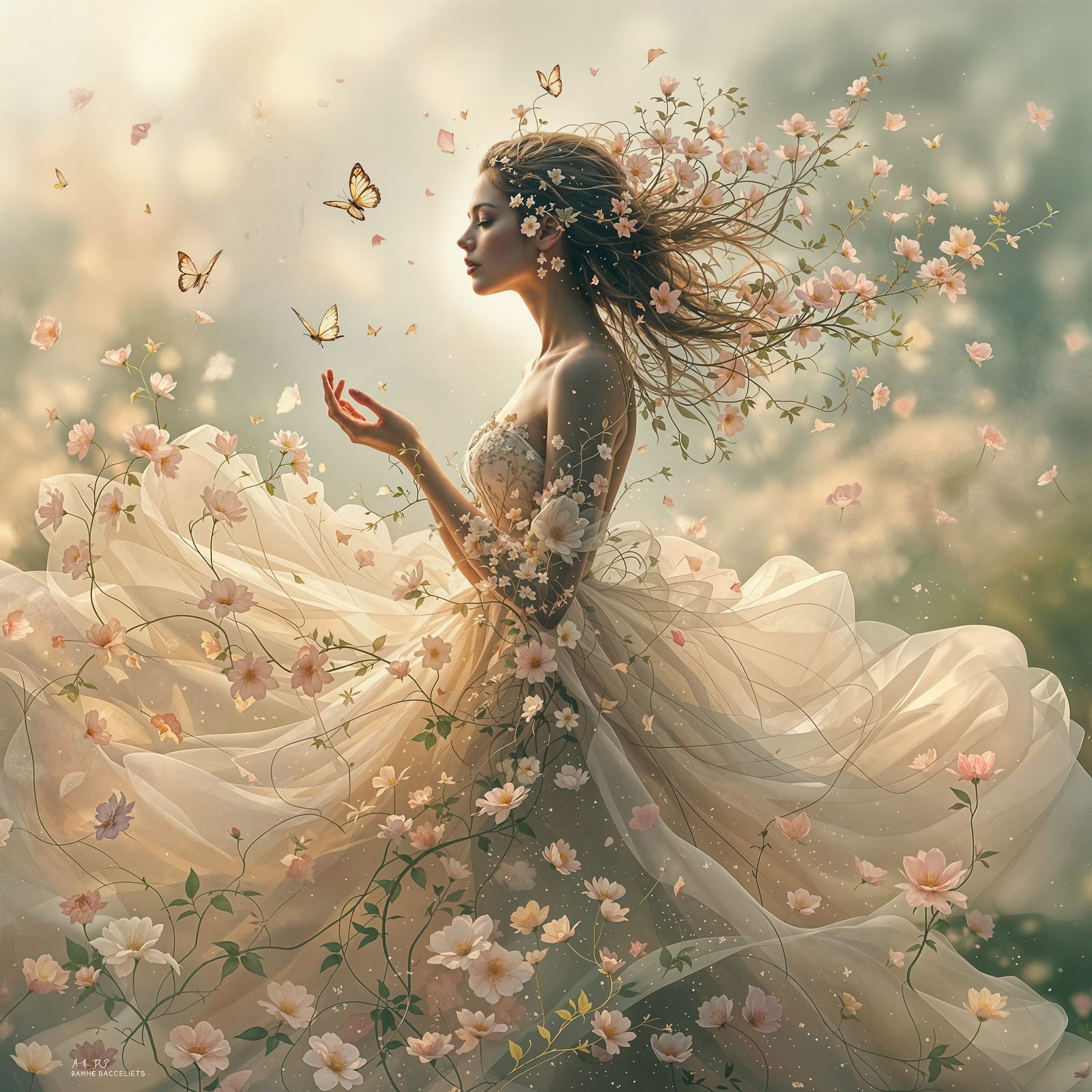 Feminine Harmony in Nature's Splendor