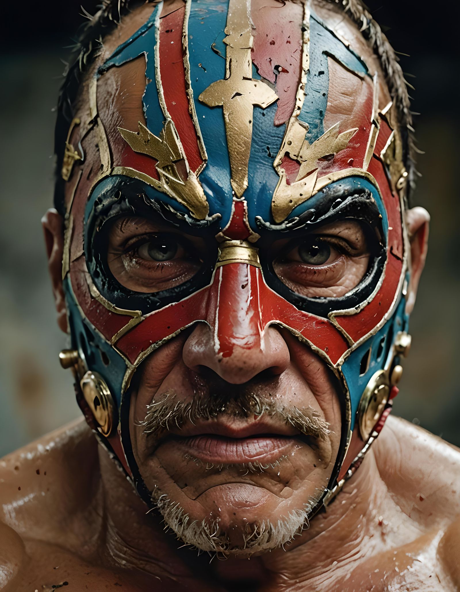 Detailed Portrait of a Luchador Mask, Studio Lighting