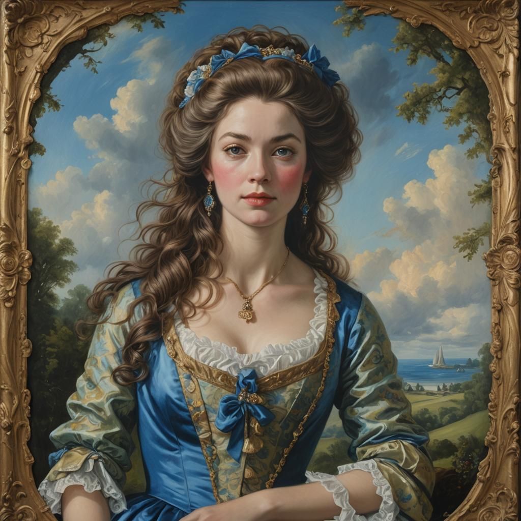 Elegant Portrait in the Style of Gainsborough