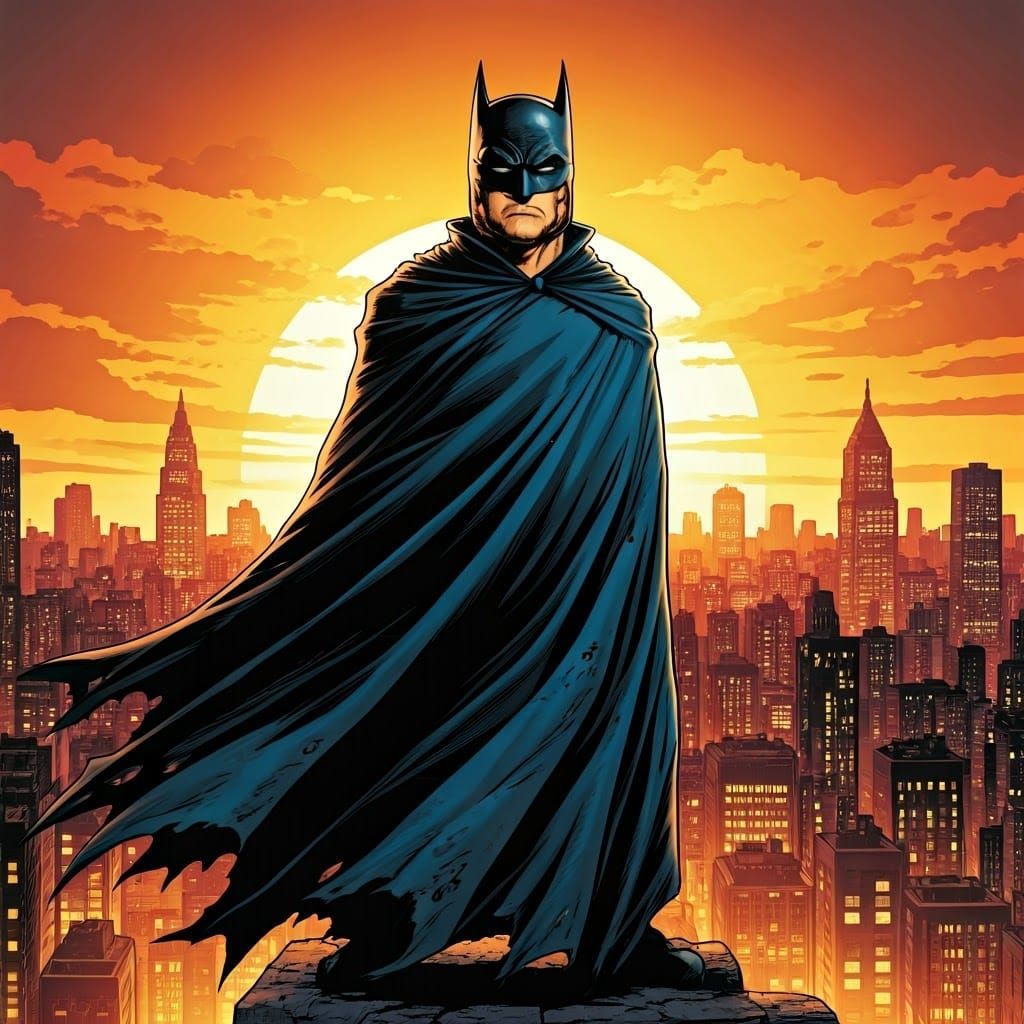 Dark Knight Garfield Stands Tall in Gotham City