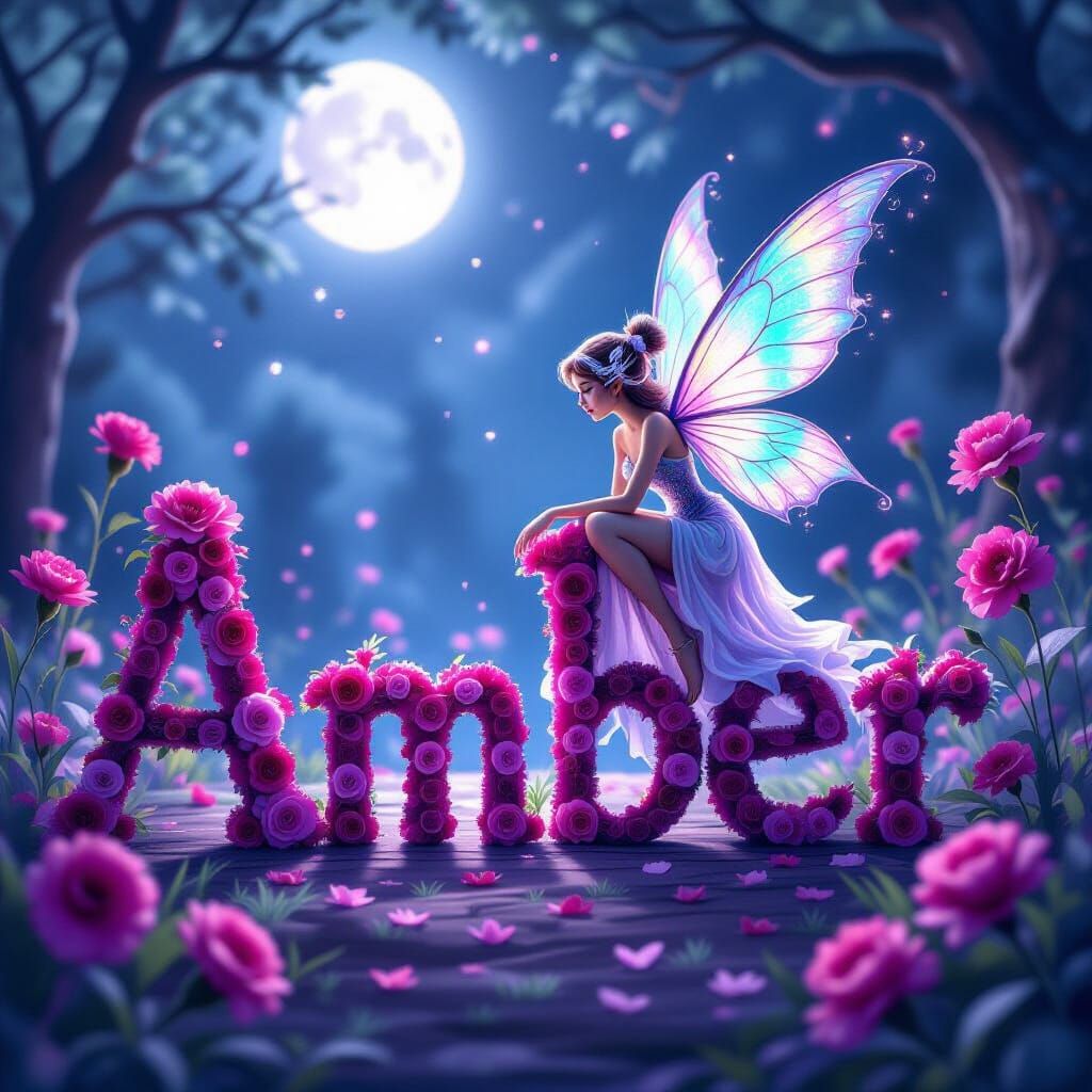 Purple Carnation Name Amber with Luminous Fairy