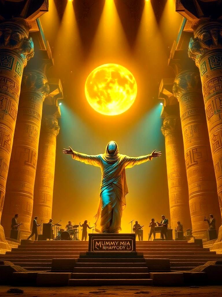 Mummy Mia Rhapsody: Theatrical Desert Poster