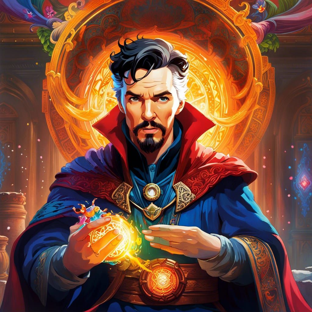 Adorable Chibi Doctor Strange in Digital Art Style