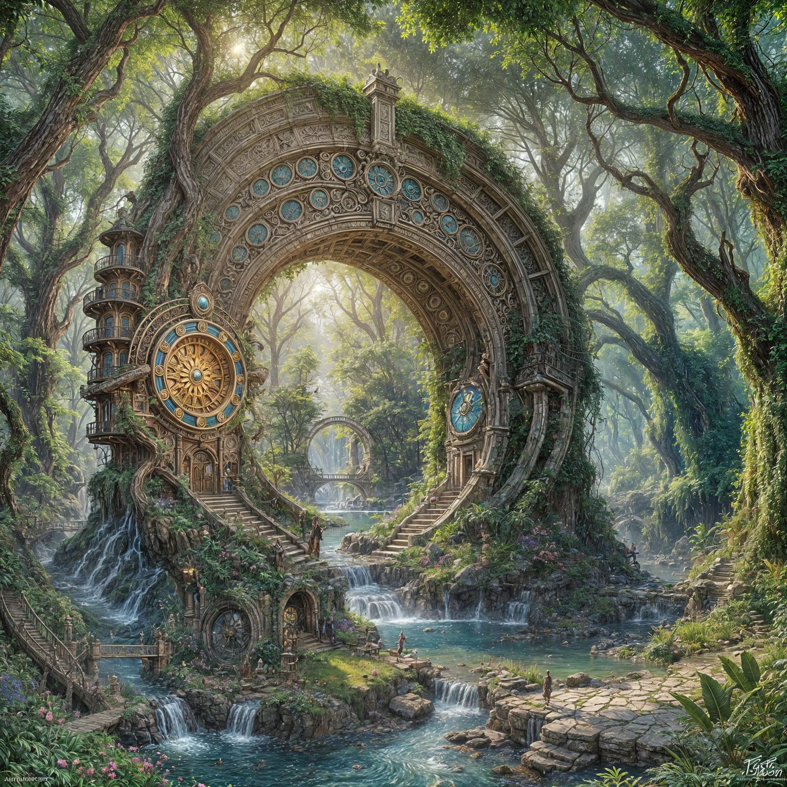 Mystical Portal to Ancient Market: Airbrush Art