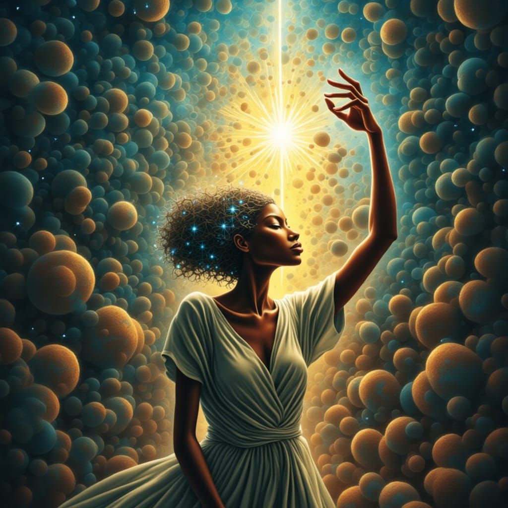 Being of Pure Light in Vibrant Ethereal Realm