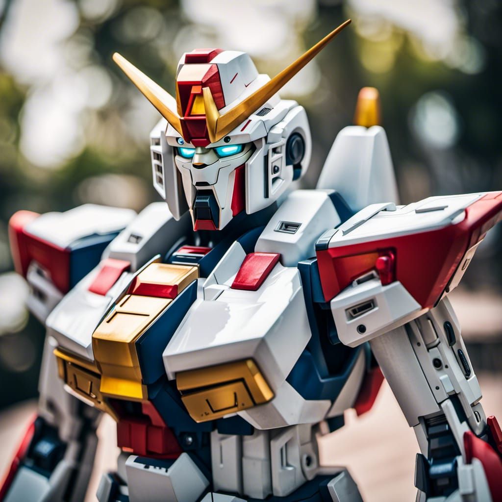 Italian Gundam Robot in Professional Photography Style