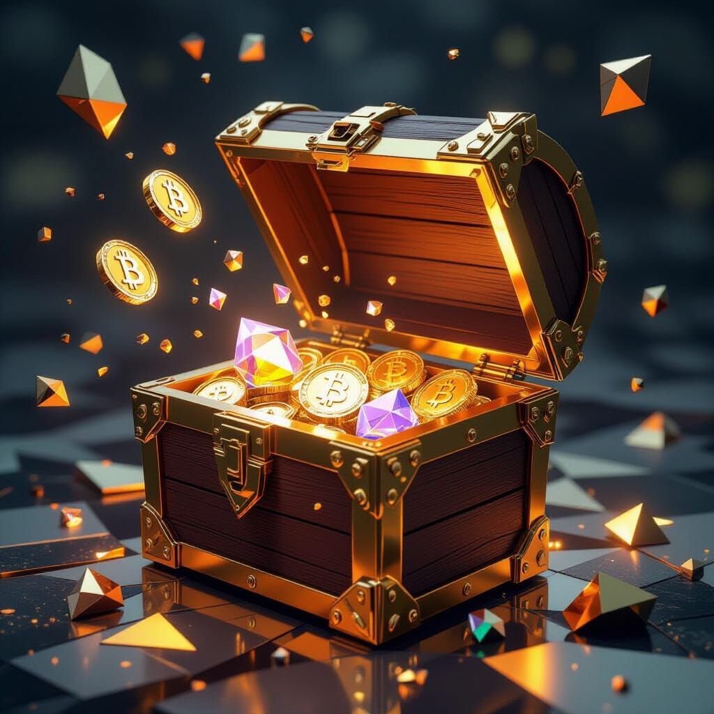 Cubist Crypto Treasure Chest: Geometric Abstraction