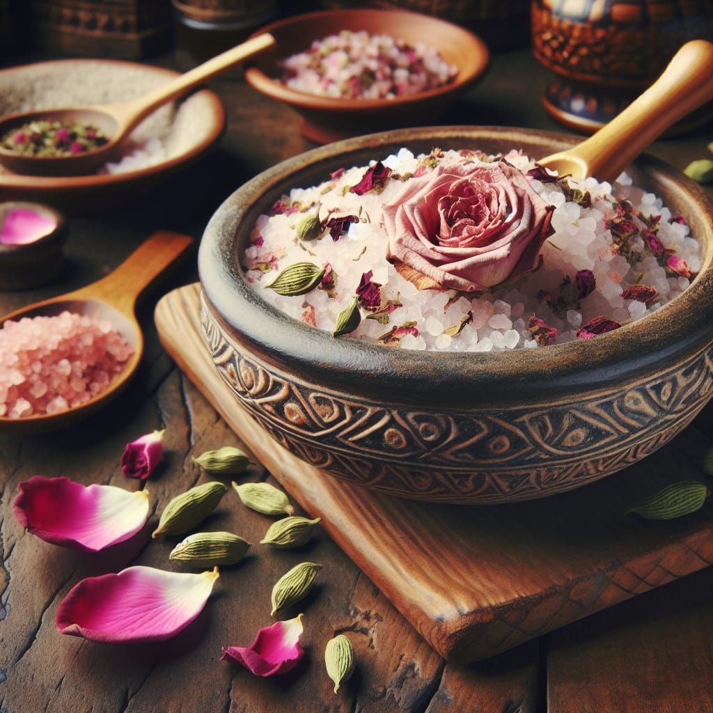 Medieval Bath Salts in a Ceramic Bowl