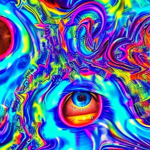 Vibrant Digital Art in Neon, Gaudy, and Disturbing Colors